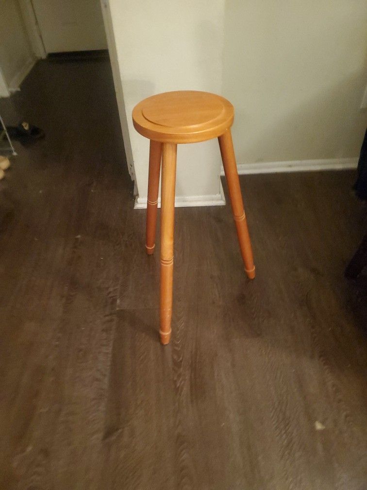 Light Brown 26-inch Wooden Stool