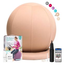Yoga Ball Chair Exercise Ball Chair with Slipcover and Base for Home Office Desk