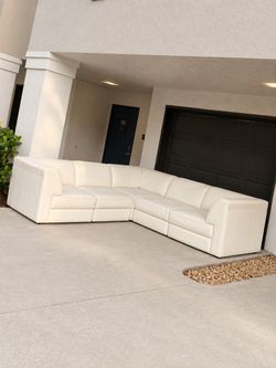 Divani Chateau d’Ax Italian leather modular sectional