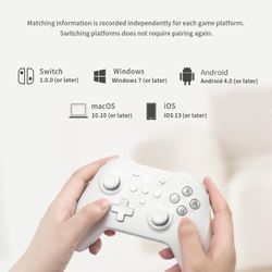 KingKong2 Pro Wireless Controller for Switch, Compatible with Switch/Switch Lite/Switch OLED/PC/Android/Mac/IOS, Motion Control/NFC (white)