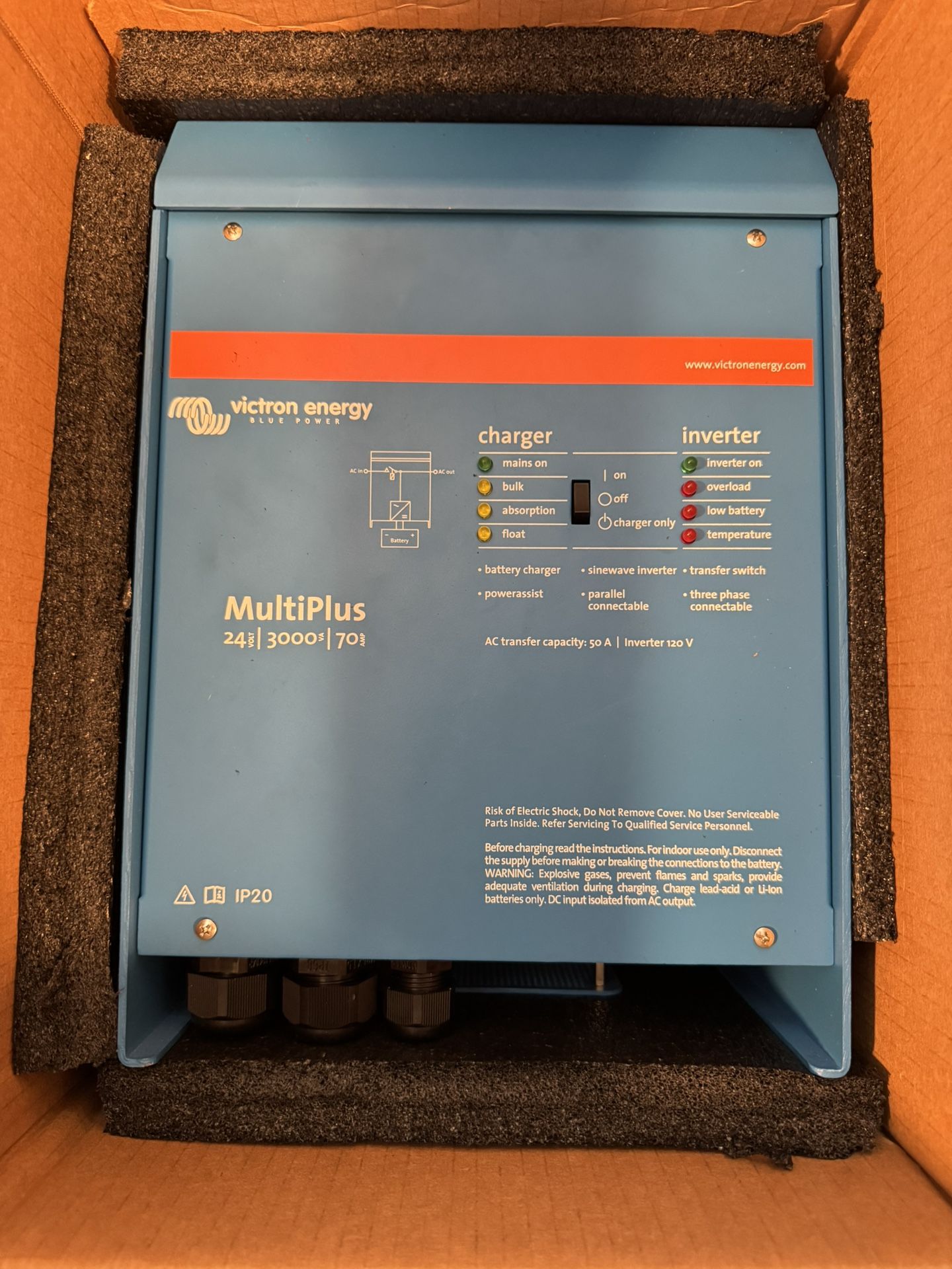 Victron Energy MultiPlus Pure Sine Wave Inverter | 24V | 3000 VA