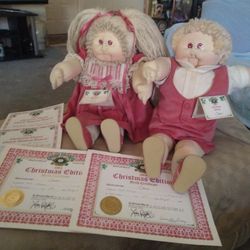 Xavier Roberts Soft Sculpture  1984 Xmas Set  2000 In This Edition they Are Number 520 & 521 