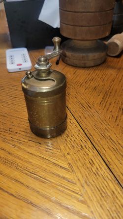 Antique Brass Pepper Spice Mill With Crank