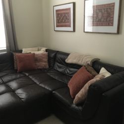 Espresso Brown Leather Sectional From Z Gallerie
