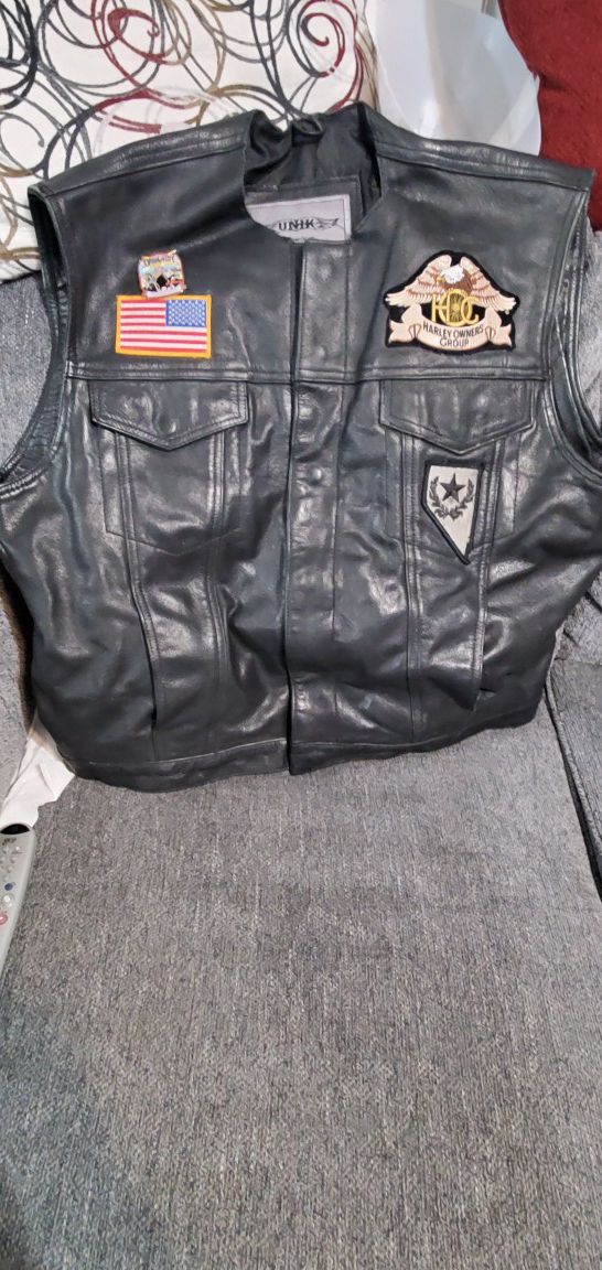 Unik premium motorcycle leather vest