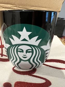 3 white Starbucks Or Blk Mugs in a box For$15.00 Bucks