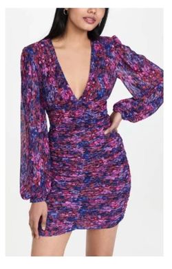 Rebecca Vallance "Cherry Bomb" Ruched Mini Dress