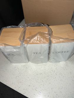 Recipientes de metal para café, té y azúcar