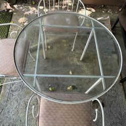 Glass Iron Table 