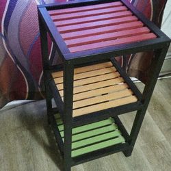 Pier 1 Multi Color Wood 3 Shelf Stand