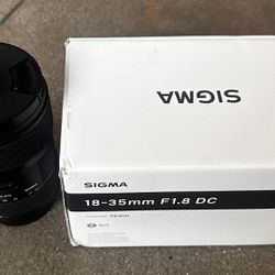 Sigma 18-35 F 1.8 DC Art Lens - Canon EF Mount