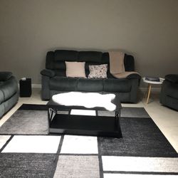 3pc Set Grey  Recliner 