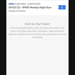 Wwe Raw Ticket 