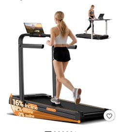 4-in-1 Foldable Walking Pad with Handle, 14% Incline Under-Desk Treadmill for Home, 2.5 HP Quiet Brushless Motor