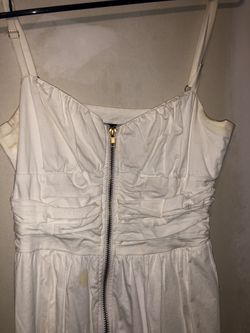 White women dress with zipper on front