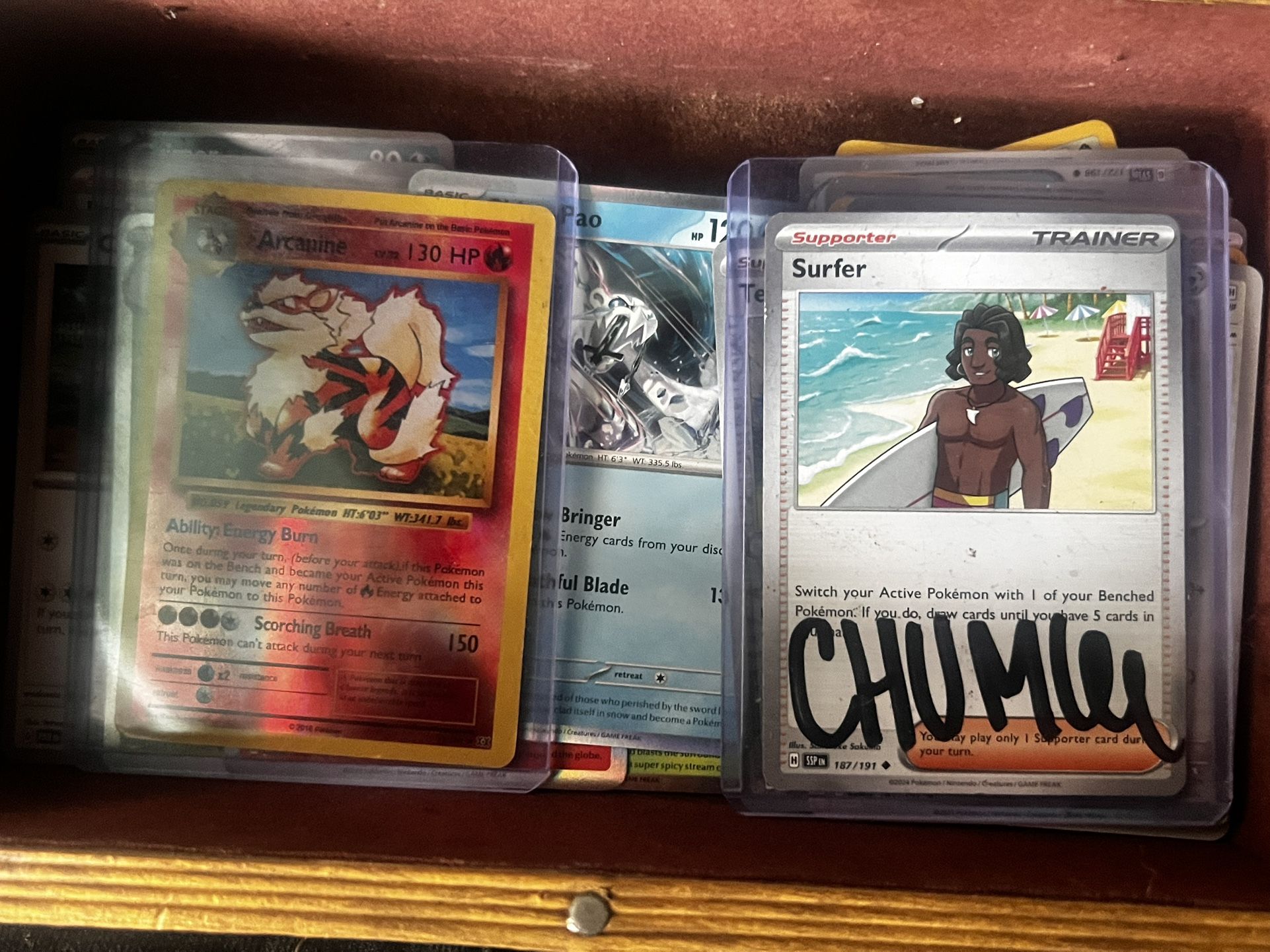 Pokemon Card Lot With Two Graded Pokemon Cards And Autograph Chumlee Card