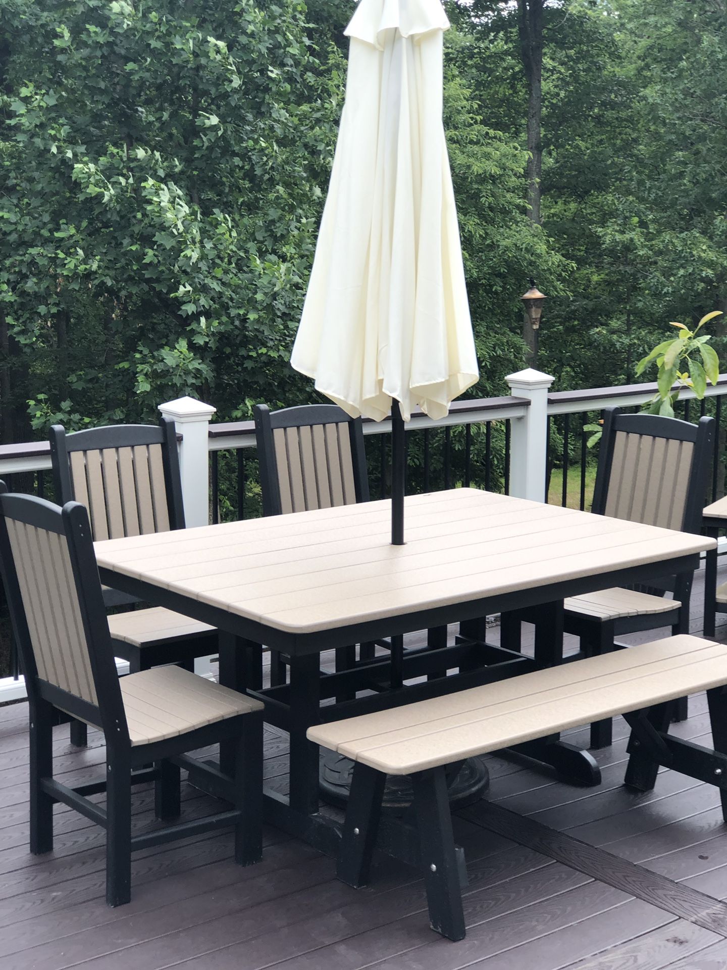 Brand New Amish Poly Farmhouse Outdoor Dining Set
