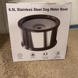 (Never Used)6.5L Stainless Steel Dog Water Bowl