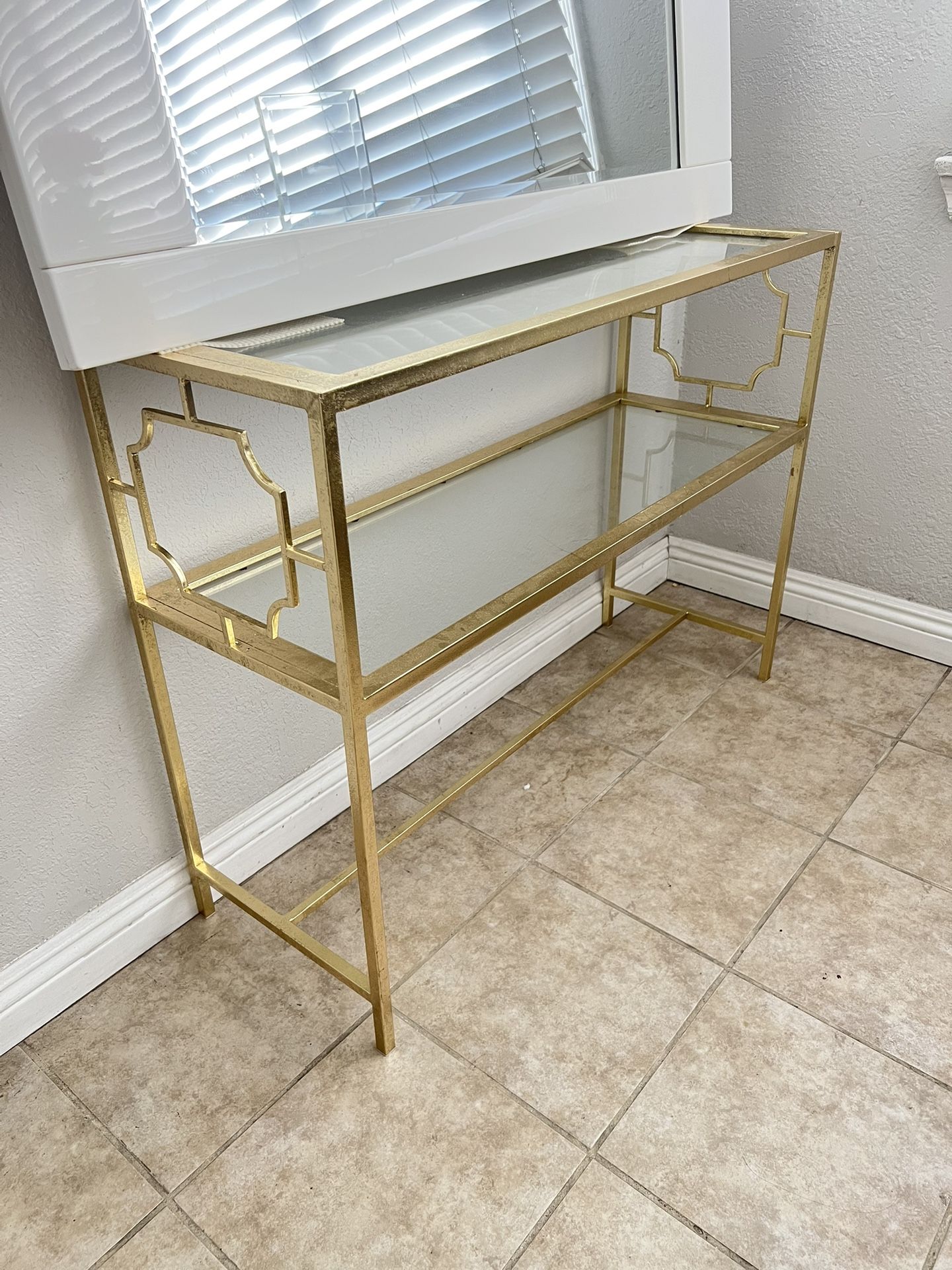 Console Table Gold And Glass Top Side Table