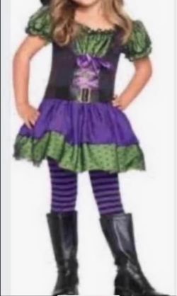 $8 LIKE NEW Witch 🧙♀️ Hocus Pocus Costume and Head Band size S/M Junior kids