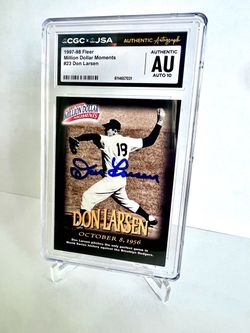 1997 Fleer Don Larsen Auto #23 CGC Authentic 10 JSA Yankees Legend Slab 💎🗽