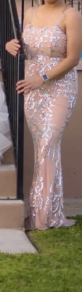 Beautiful Pink And Silver Formal Dress