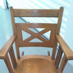 Antique Oak Rocking Chair 