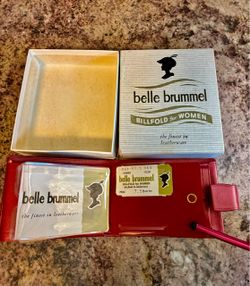 NWT Vintage 1964 Belle Brummel Red Leather Wallet Boxed