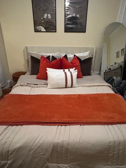 Queen size bed frame and mattress