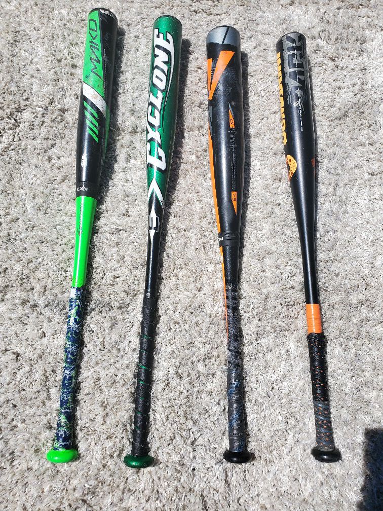 Youth baseball bats for sale 5 dollars to 30 dollars. They were my sons bats from age 8-12
