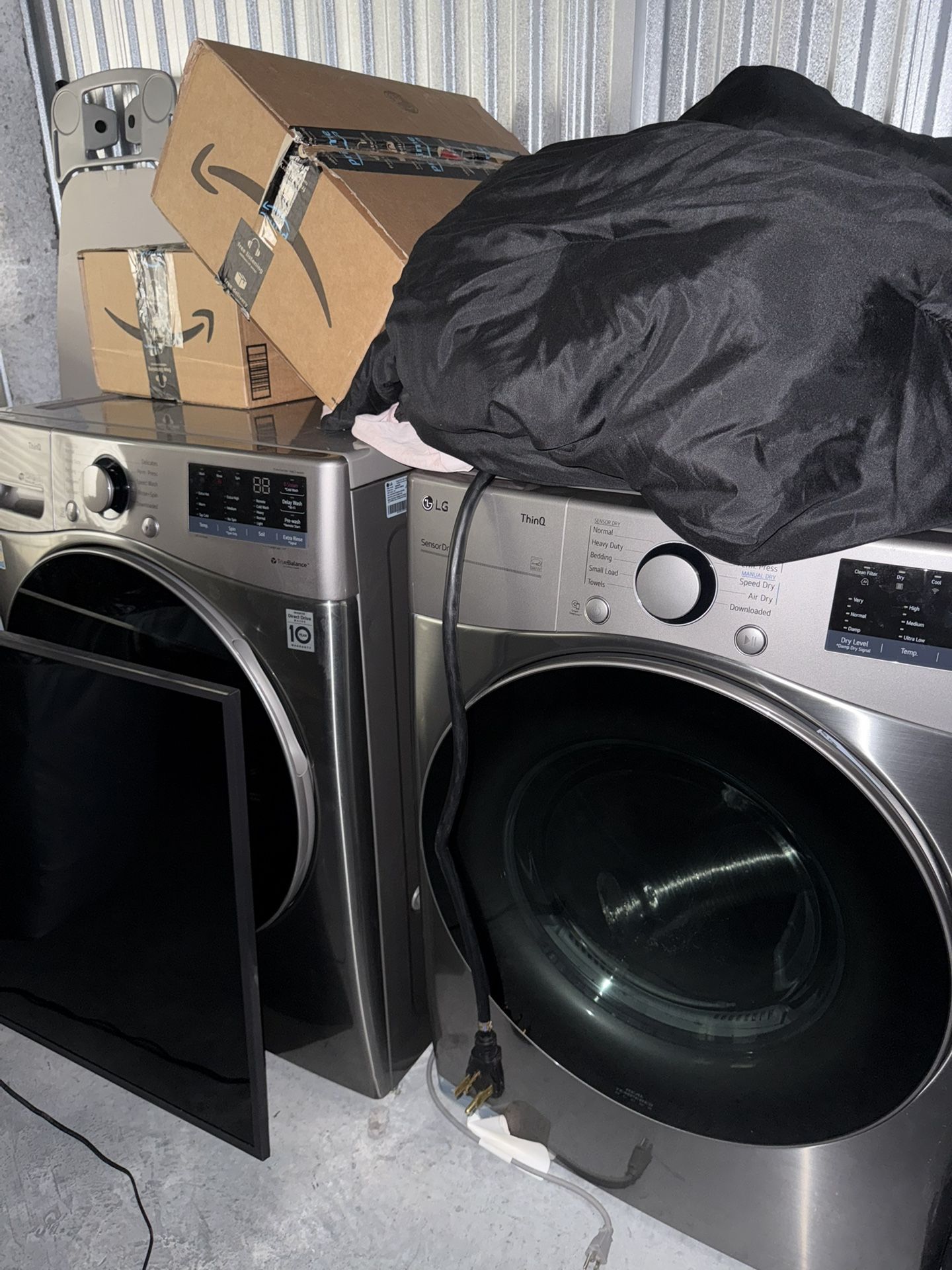 Washer, Dryer, TV and microwave 