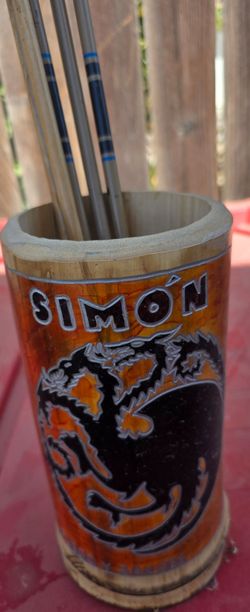 Hand-Carved Bamboo Cup with Dragon Design