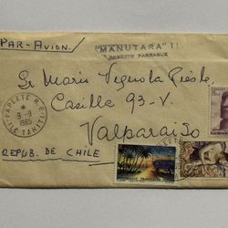 Collectors Circulated Chilean Envelope and Stamps 