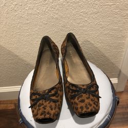 Easy Spirit Cognac And Black Wedge Shoes