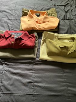 There is 6 pieces of clothing for man’s the sizes of the pants are 36/30 & The sizes of shirts are M one is L all for $125total