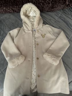 Disney Faux Fur Long Coat Girls Size 13