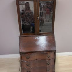 Mahogany Ball and Claw Feet Tall Secretary Desk