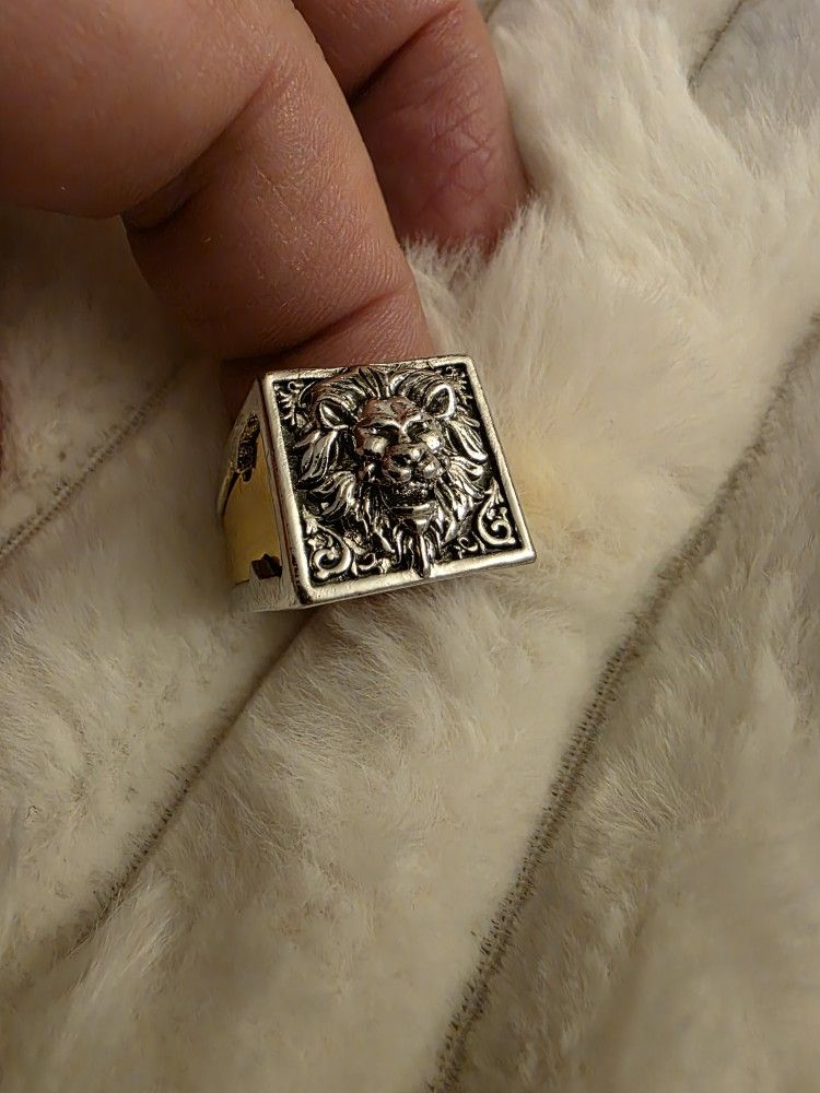 Gold Plated Lion Ring