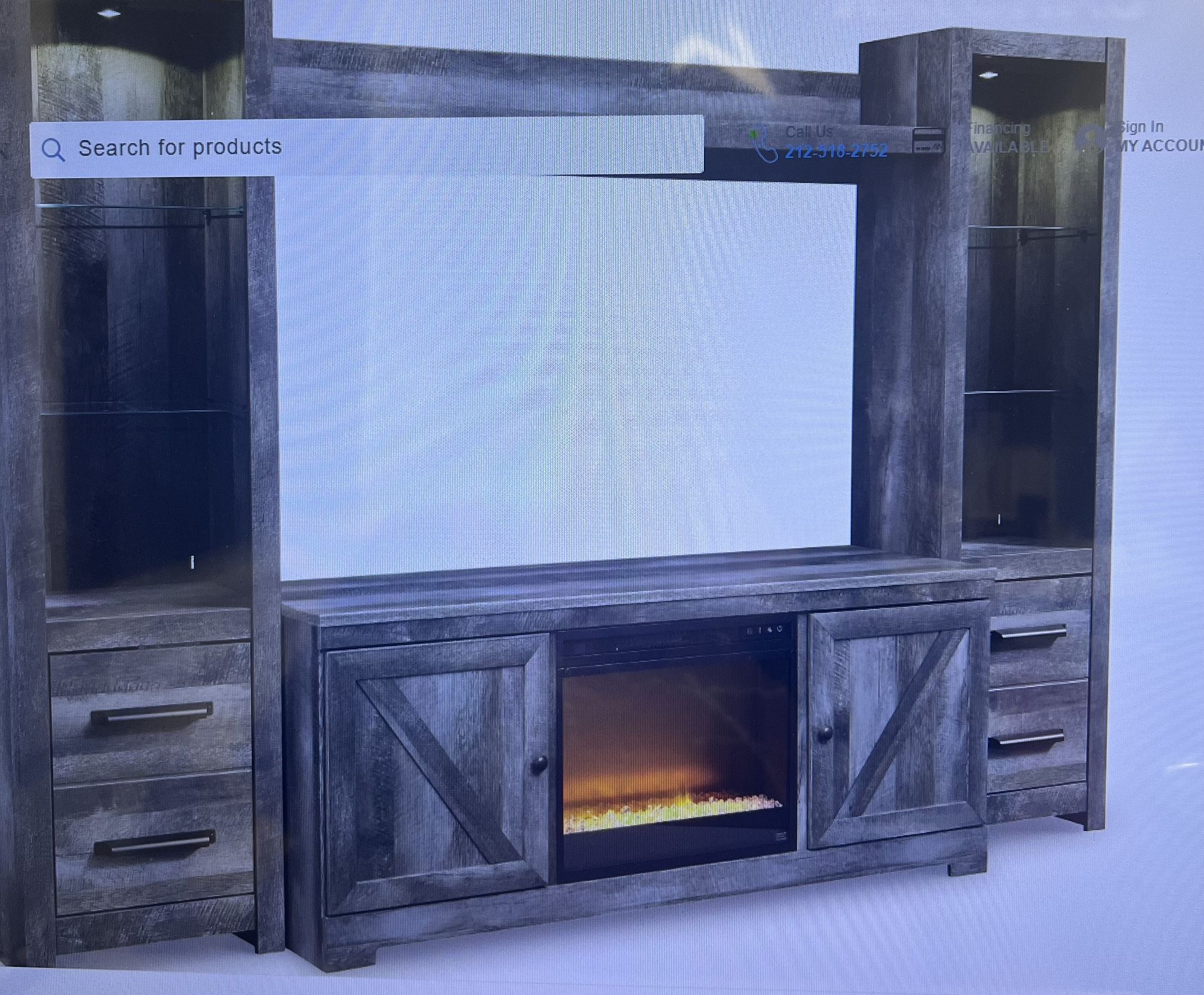 Entertainment Center With Built In Fireplace 