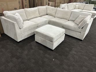 Black Friday Sale!! Cream Modern L Shaped Sectional 