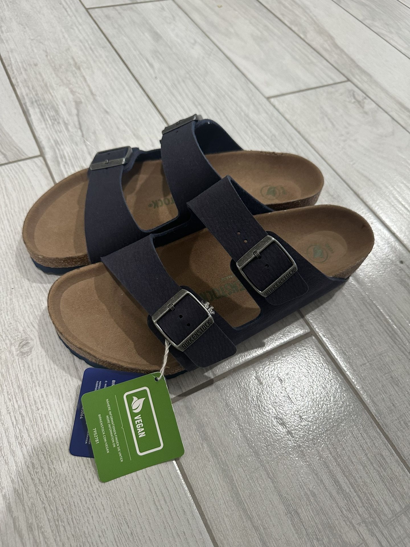 Indigo Blue Arizona Vegan Birkenstocks (Size 42)