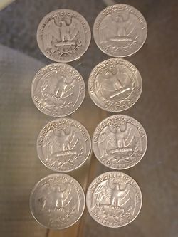 8x  pre-1964 Washington Quarters  90%  Silver