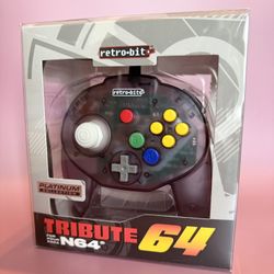 NEW. Retro-Bit Tribute 64 Wired Controller for Nintendo 64 - Atomic Purple