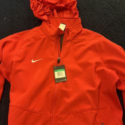Mens Nike XL Therma-fit Red Jacket Hoodie Zipper 