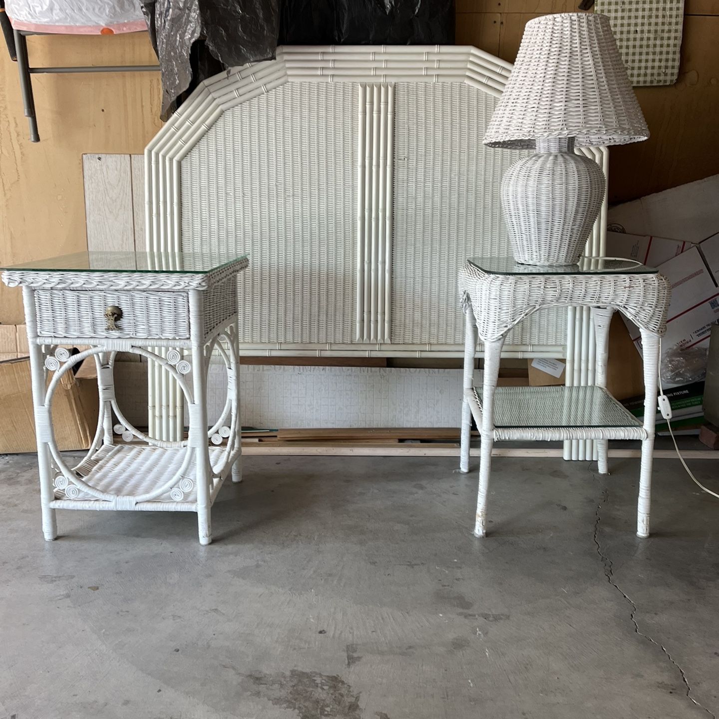 White Wicker Bedroom Set