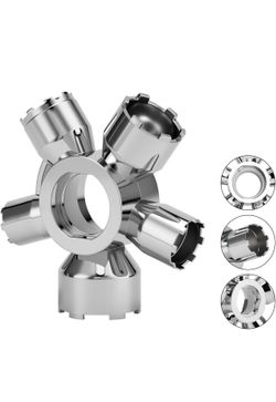 Upgraded Metal 10-in-1 Faucet Aerator Tool - Heavy-Duty Removal Key Kit, Fits M16.5/M18.5/M21.5/M22/M24/M28 Sizes,Works on Hidden Thread & Housing Aer