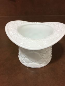 White milk glass top hat