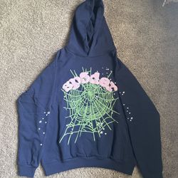 SP5DER Hoodie Navy Pink