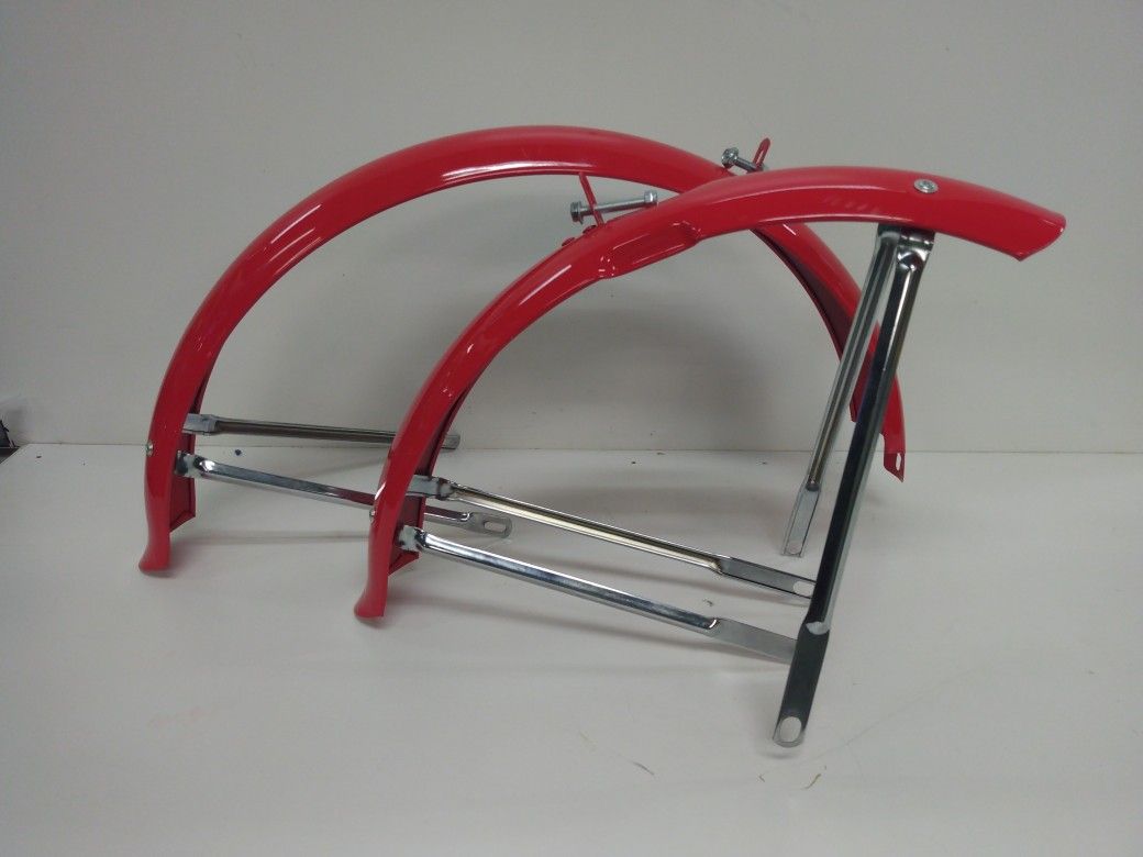 20"inch  Red Bicycle Fender  Set Front And Rear For Lowrider Bike 