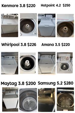 Single Washer available, different styles and prices from $200 to $280